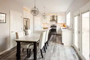Kitchen with multiple counter heights