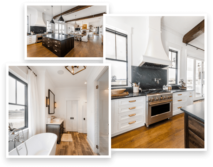 Collage of kitchen and bath remodels